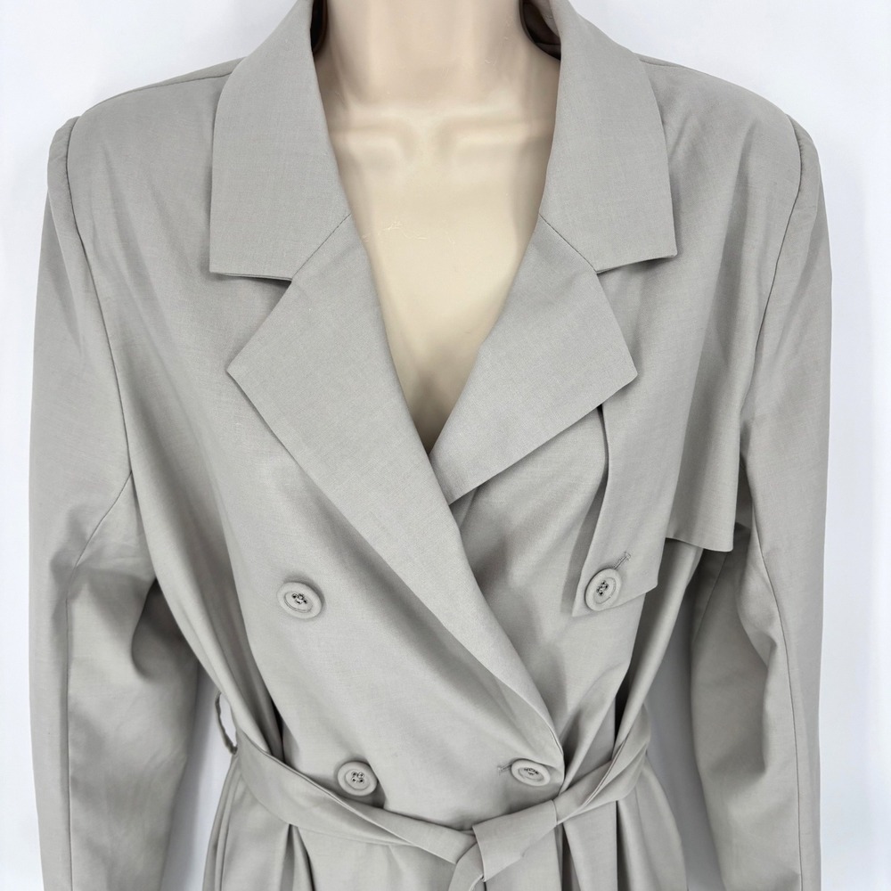 MOTF Womens Small Taupe Double Breasted Trench Coat with Belt and Storm Flap